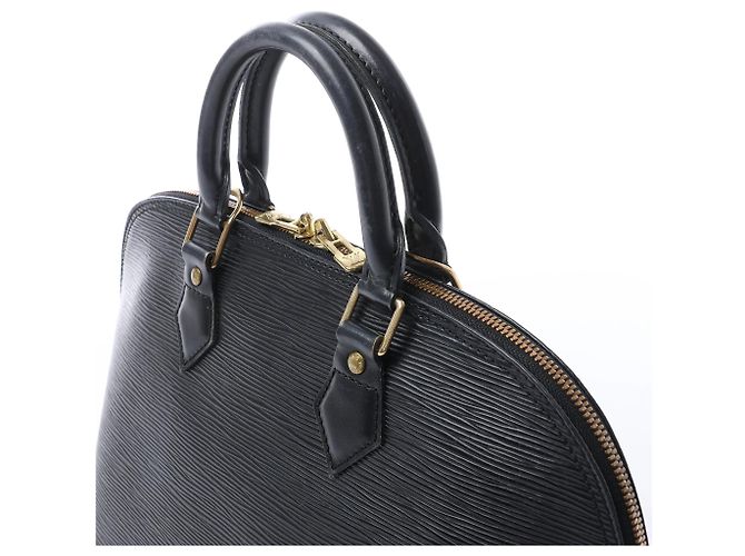 Borsa Louis Vuitton Alma PM in pelle Epi nera M52142 Grigio - vista 4