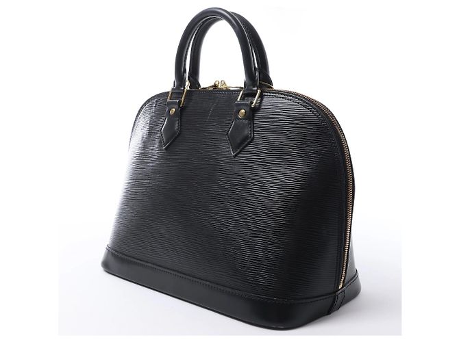 Borsa Louis Vuitton Alma PM in pelle Epi nera M52142 Grigio - vista 5