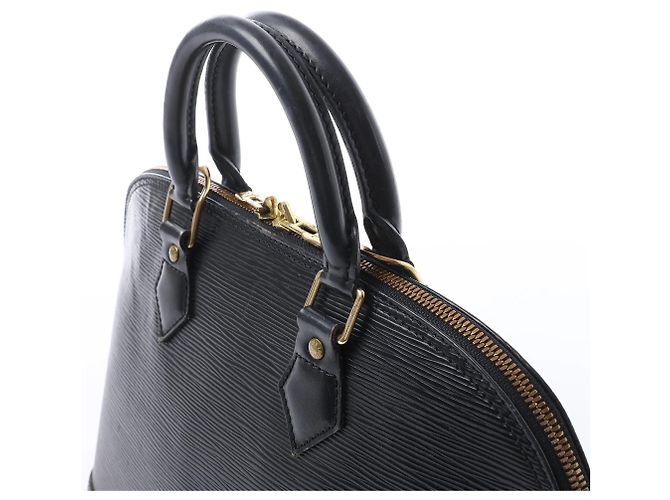 Borsa Louis Vuitton Alma PM in pelle Epi nera M52142 Grigio - vista 6