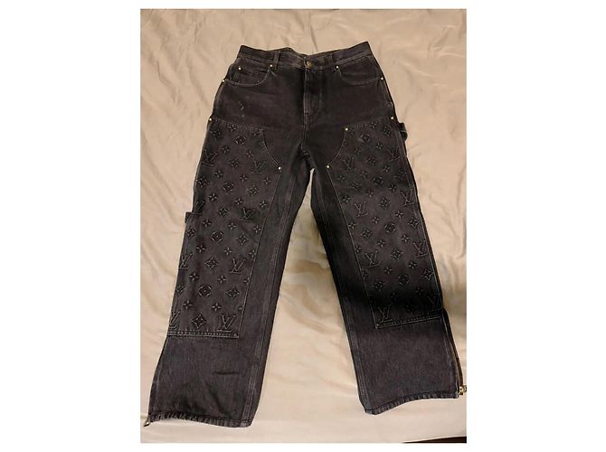 Pantaloni Louis Vuitton Monogram Denim Nero - vista 2