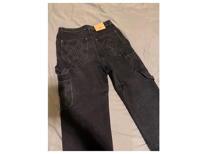 Pantaloni Louis Vuitton Monogram Denim Nero - vista 4