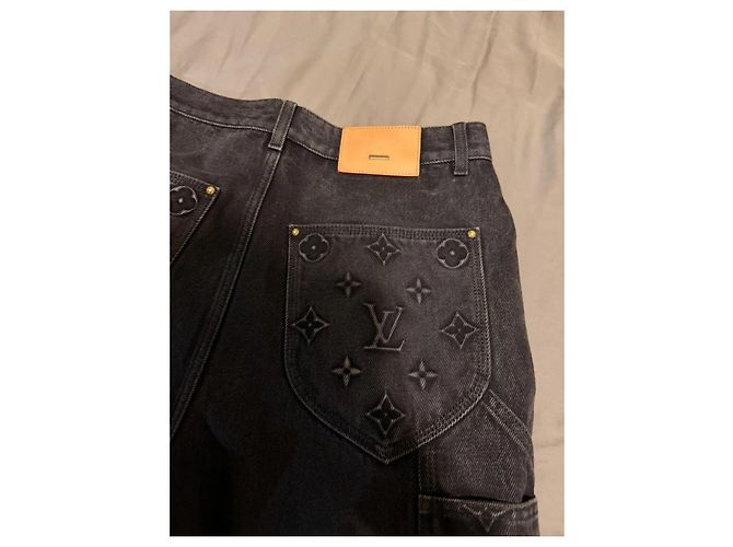 Pantaloni Louis Vuitton Monogram Denim Nero - vista 5