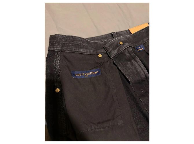 Pantaloni Louis Vuitton Monogram Denim Nero - vista 7