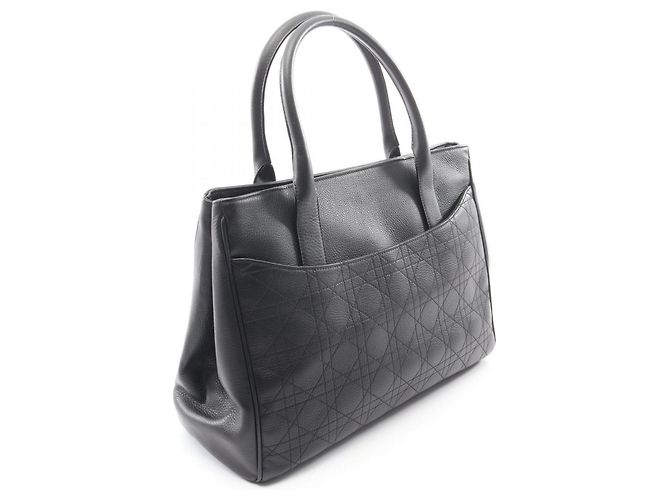 Borsa Tote Christian Dior Dior Cannage Nero - vista 2