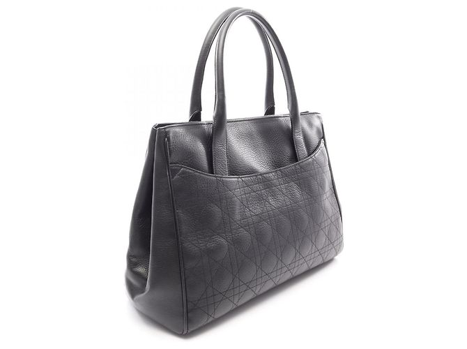 Borsa Tote Christian Dior Cannage Nero - vista 2