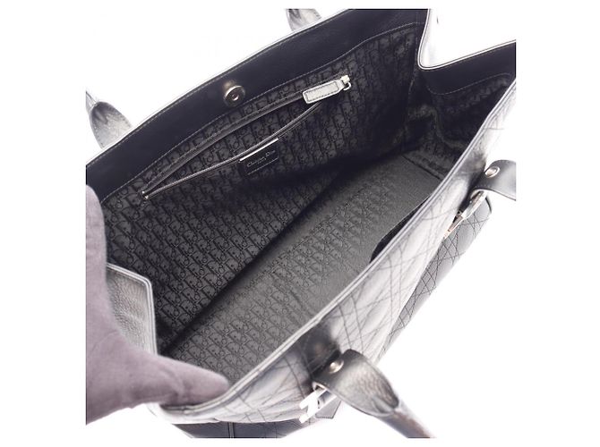 Borsa Tote Christian Dior Cannage Nero - vista 3