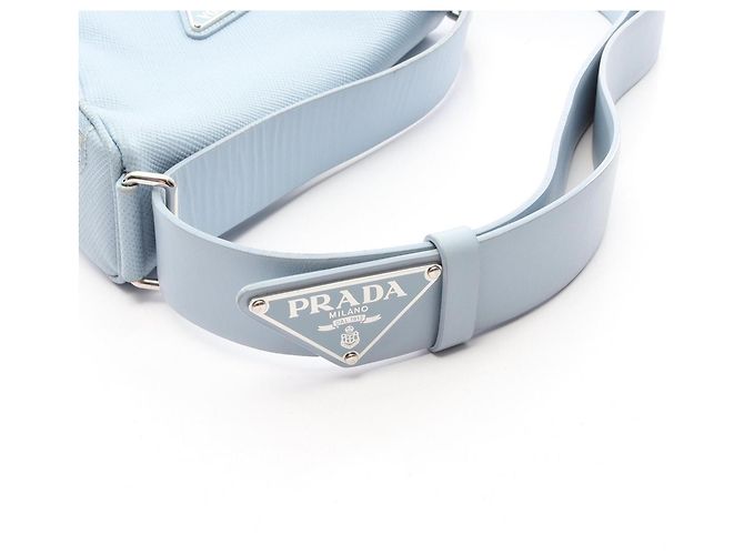 Bolso de hombro de cuero Saffiano Prada Azul - vista 5