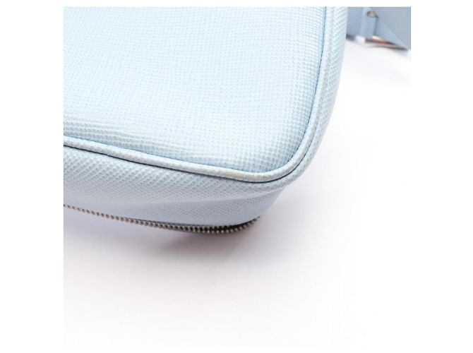 Bolso de hombro de cuero Saffiano Prada Azul - vista 6