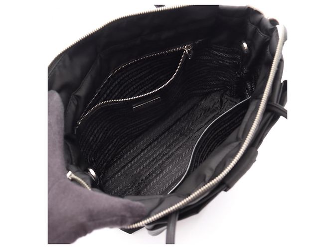 Borsa a mano 2-Way TESSUTO FIOCCO Prada Nero - vista 3