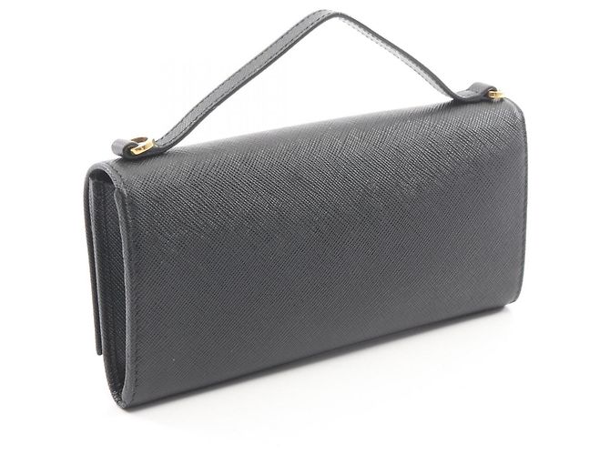 Borsa a tracolla in pelle Saffiano con logo triangolo Prada Nero - vista 2