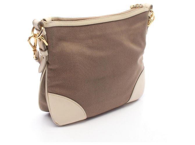 Borsa a mano/Borsa a tracolla in jacquard con LOGO Prada Beige Crudo - vista 2