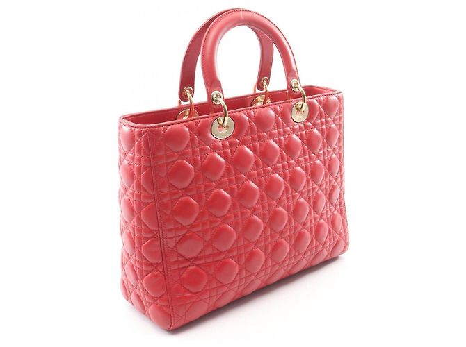 Borsa a 2 vie Christian Dior Lady Large Cannage Rosso - vista 2