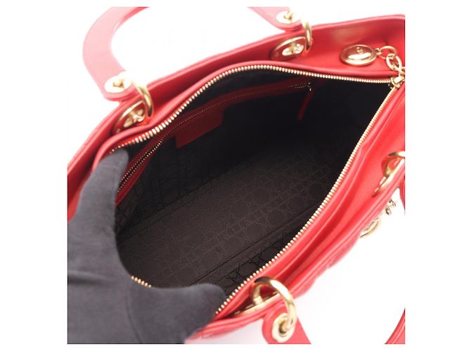 Borsa a 2 vie Christian Dior Lady Large Cannage Rosso - vista 3