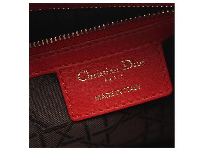 Borsa a 2 vie Christian Dior Lady Large Cannage Rosso - vista 4