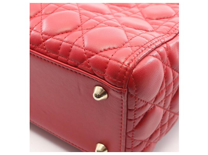 Borsa a 2 vie Christian Dior Lady Large Cannage Rosso - vista 6