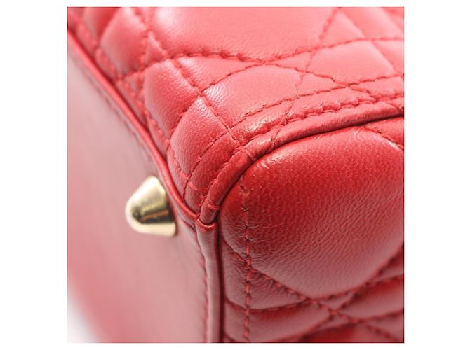 Borsa a 2 vie Christian Dior Lady Large Cannage Rosso - vista 7