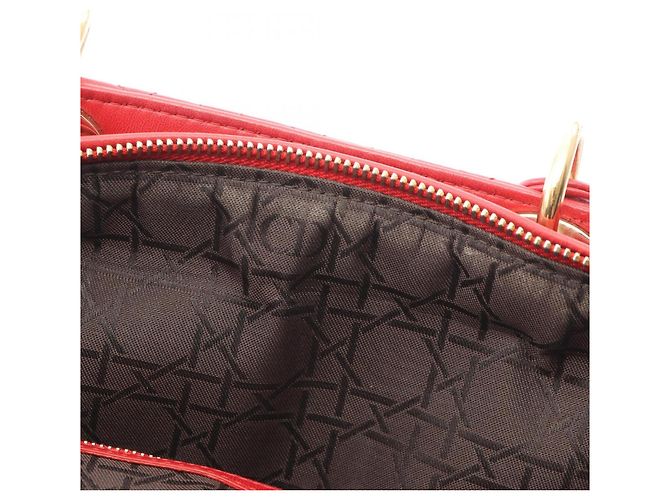Borsa a 2 vie Christian Dior Lady Large Cannage Rosso - vista 9