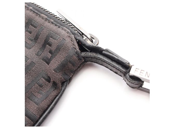Borsa a Spalla Fendi Zucchino Marrone Nero - vista 11
