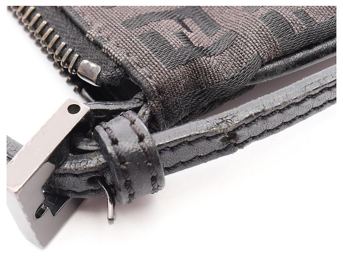 Borsa a Spalla Fendi Zucchino Marrone Nero - vista 12