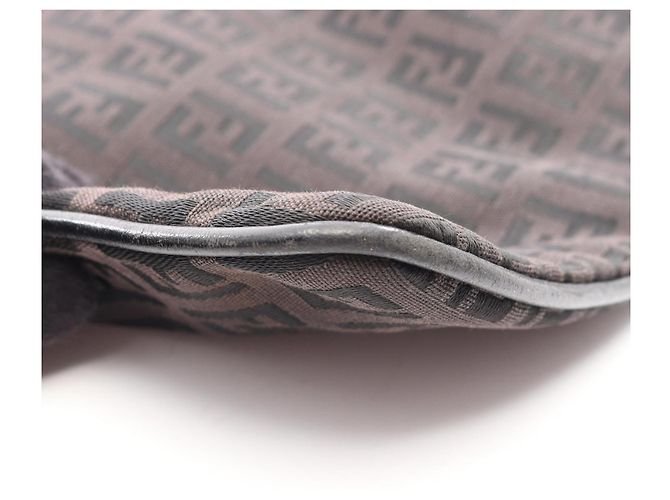 Borsa a Spalla Fendi Zucchino Marrone Nero - vista 14