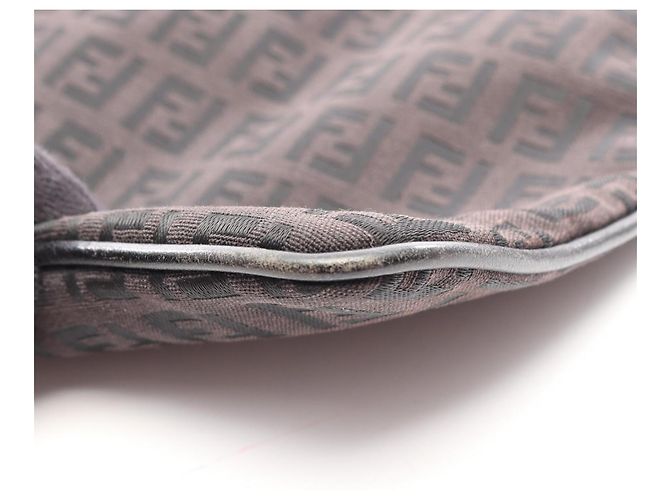 Borsa a Spalla Fendi Zucchino Marrone Nero - vista 16