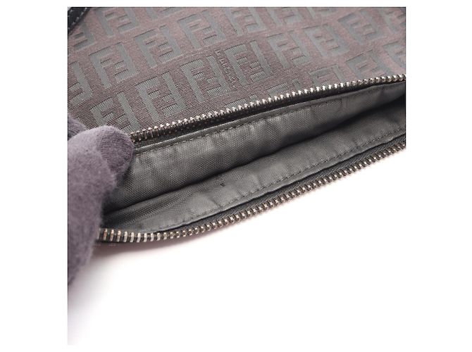 Borsa a Spalla Fendi Zucchino Marrone Nero - vista 6