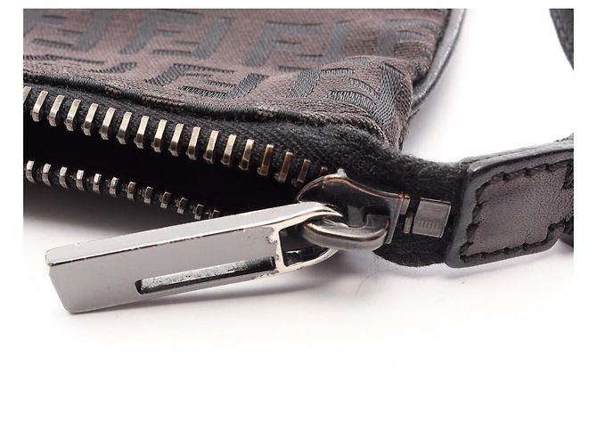 Borsa a Spalla Fendi Zucchino Marrone Nero - vista 8