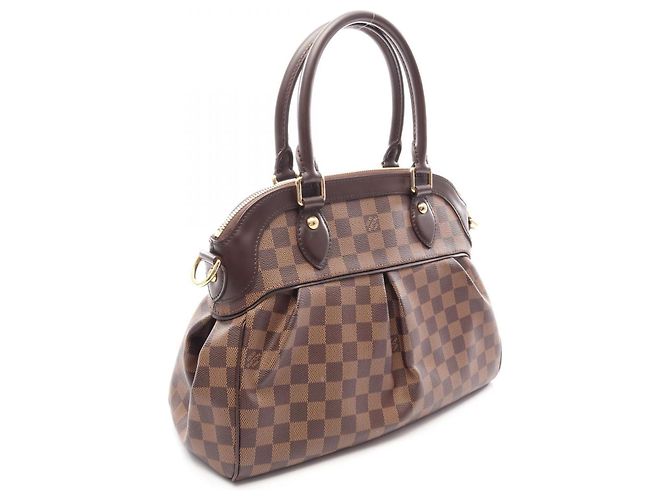 Borsa Louis Vuitton Trevi PM Damier Ebene Marrone - vista 2