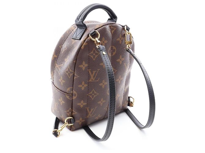 Mini zaino Louis Vuitton Palm Springs Marrone Nero Monogramma - vista 2