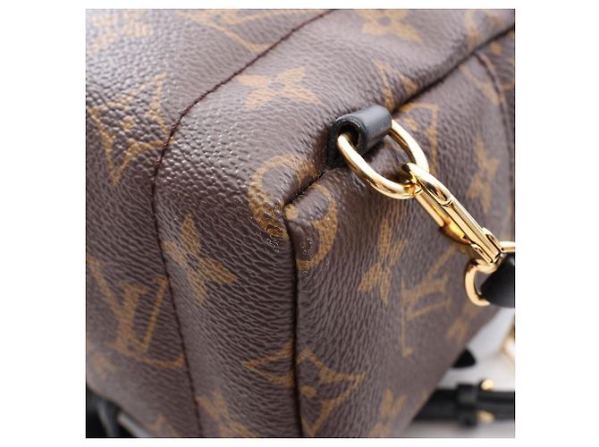 Mini zaino Louis Vuitton Palm Springs Marrone Nero Monogramma - vista 7