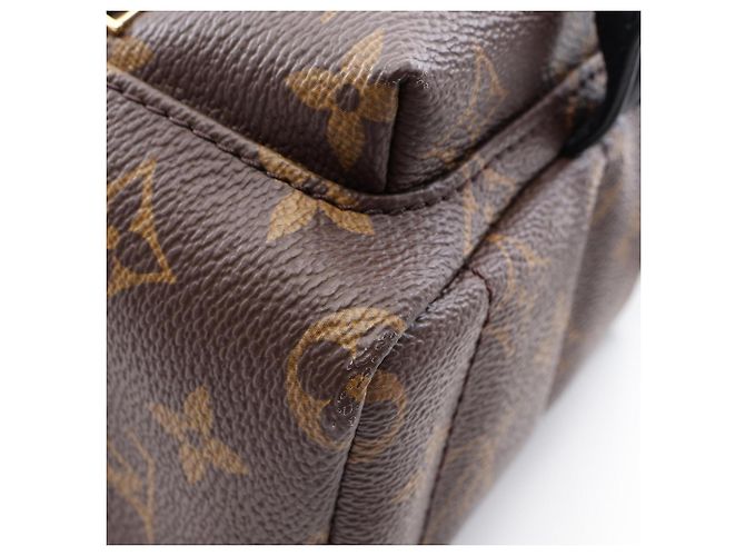 Mini zaino Louis Vuitton Palm Springs Marrone Nero Monogramma - vista 9