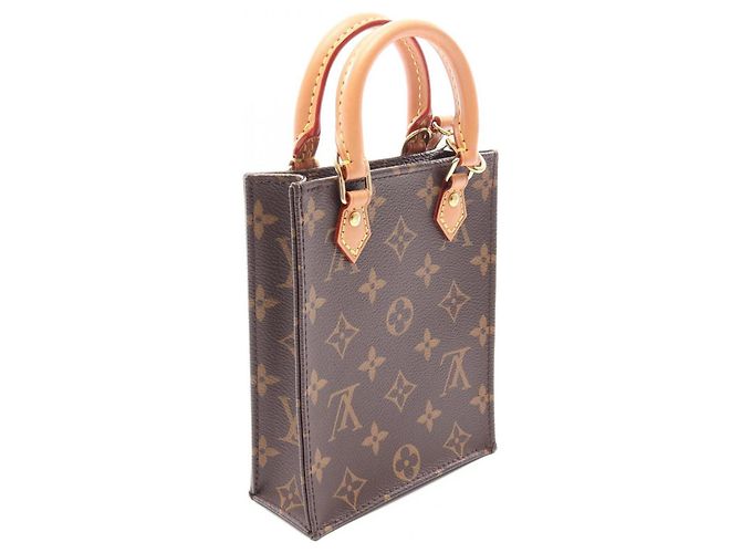 Borsa a 2 vie Louis Vuitton Petite Sac Plat Monogram Marrone Monogramma - vista 2