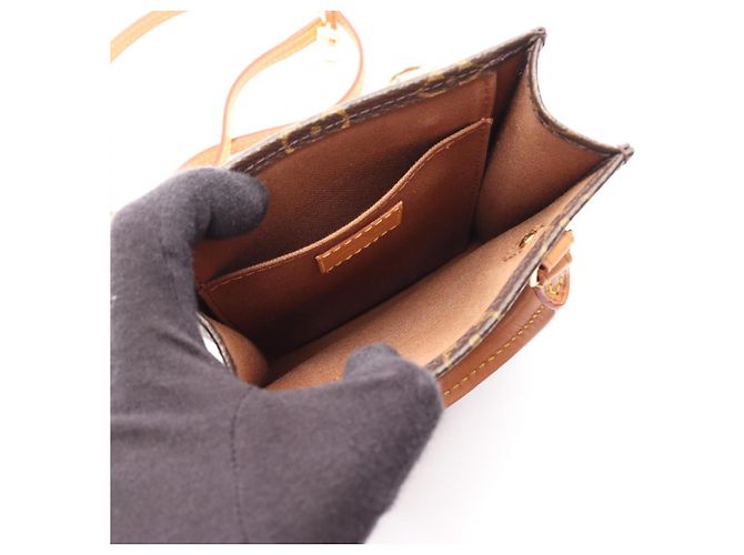 Borsa a 2 vie Louis Vuitton Petite Sac Plat Monogram Marrone Monogramma - vista 3