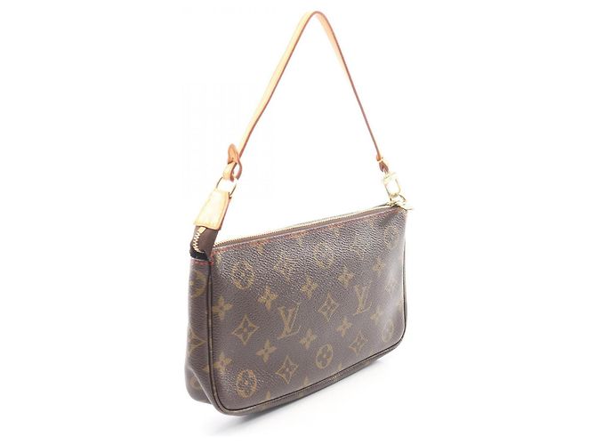 Borsa Louis Vuitton Pochette Accessoires Marrone Rosso Monogramma - vista 2