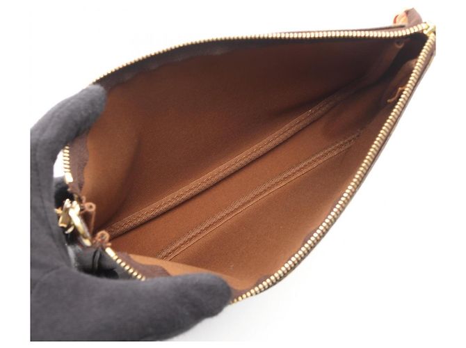 Borsa Louis Vuitton Pochette Accessoires Marrone Rosso Monogramma - vista 3
