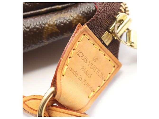 Borsa Louis Vuitton Pochette Accessoires Marrone Rosso Monogramma - vista 4