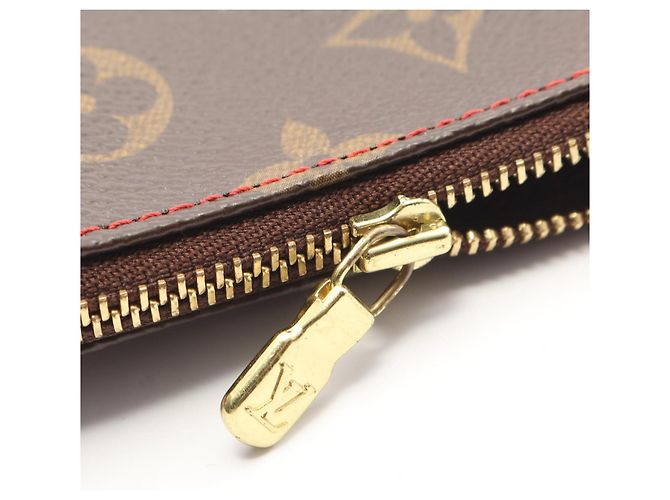 Borsa Louis Vuitton Pochette Accessoires Marrone Rosso Monogramma - vista 6