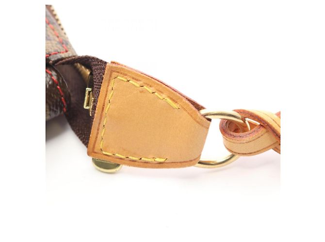 Borsa Louis Vuitton Pochette Accessoires Marrone Rosso Monogramma - vista 9