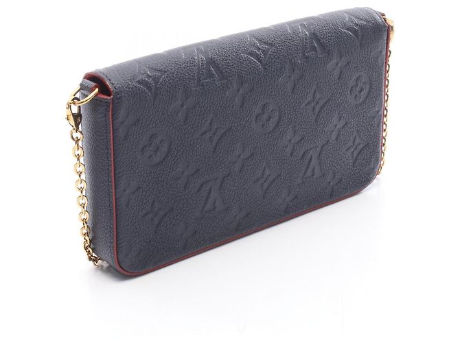 Pochette Felicie Louis Vuitton Borsa in pelle Rosso Blu navy - vista 2