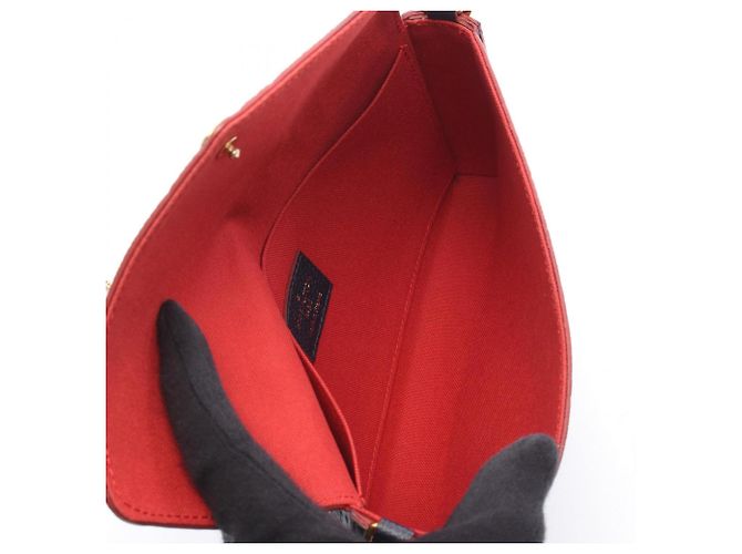 Pochette Felicie Louis Vuitton Borsa in pelle Rosso Blu navy - vista 3