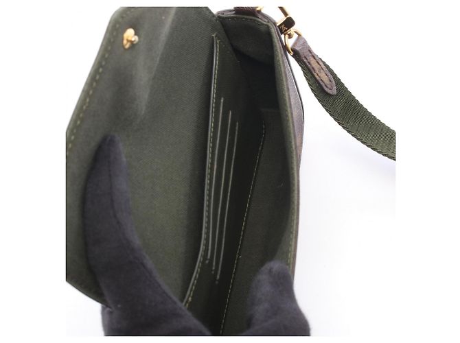 Borsa a tracolla Louis Vuitton Multi Pochette Felicie Marrone Verde Monogramma - vista 3