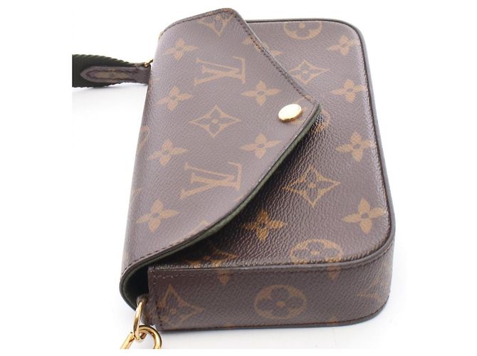 Borsa a tracolla Louis Vuitton Multi Pochette Felicie Marrone Verde Monogramma - vista 5