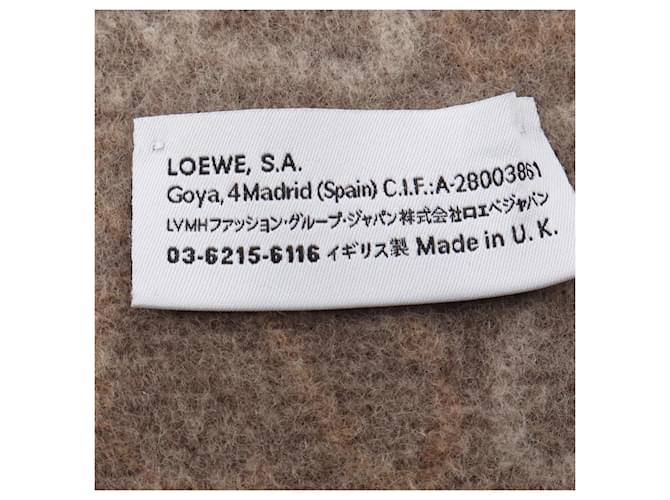 Loewe Anagram Checkerboard Schal Braun Beige - Ansicht 2