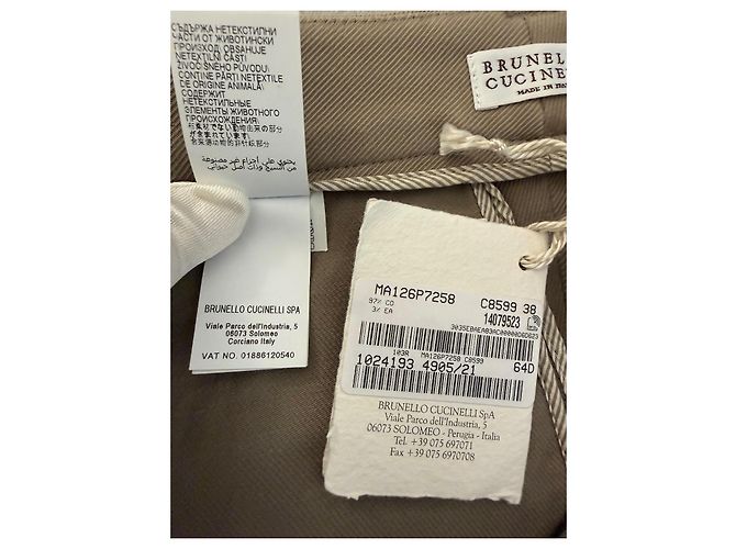 Pantalones de algodón beige Brunello Cucinelli Verde oliva - vista 11