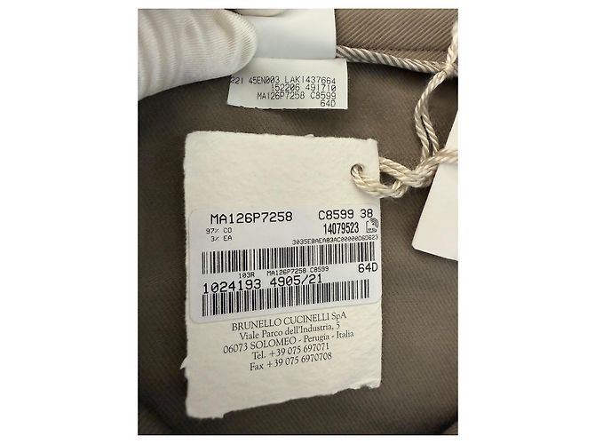 Pantalones de algodón beige Brunello Cucinelli Verde oliva - vista 13