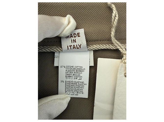 Pantalones de algodón beige Brunello Cucinelli Verde oliva - vista 8