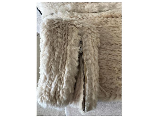 Pellessimo Cream Faux Rabbit Fur Jacket - view 2
