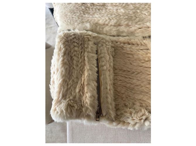 Pellessimo Cream Faux Rabbit Fur Jacket - view 3