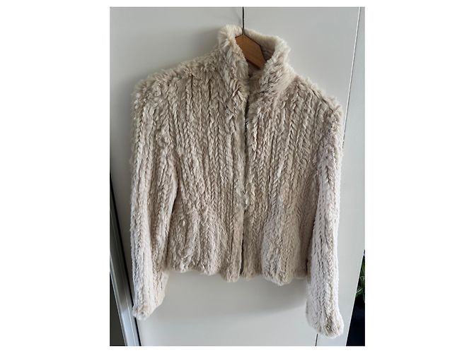 Pellessimo Cream Faux Rabbit Fur Jacket - view 4