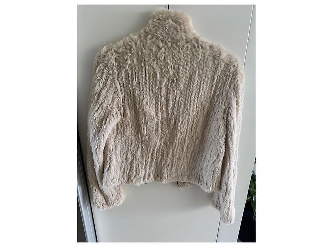 Pellessimo Cream Faux Rabbit Fur Jacket - view 5